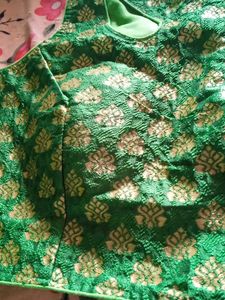 Green Brocade Blouse