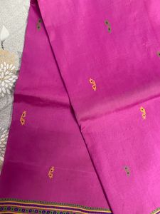 PURE PINK SILK SAREE with thread Border