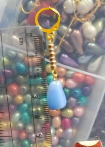 handcrafted Elegant Blue Stone Dangle Earrings