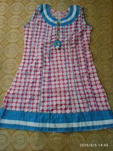 Pink & White Polka Dot Kurta