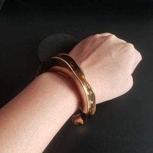 Abstract Gold Cuff Bracelet