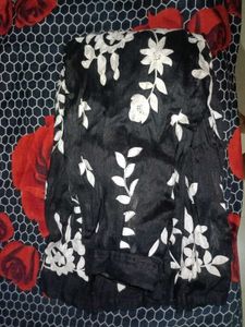 Elegant Black Floral Lehenga Skirt