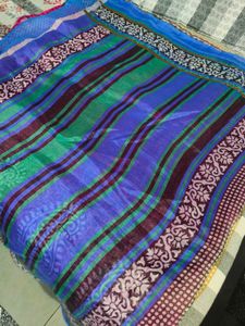 Vibrant Striped Saree