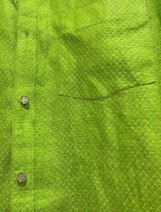 Parrot Green Shirt linen jacquard