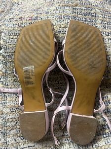 Lavender Strappy Square Toe Sandals