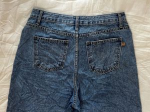 Wide Leg Blue Denim Jeans