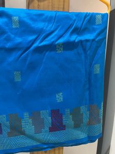 Turquoise blue Silk Skirt with Dupatta