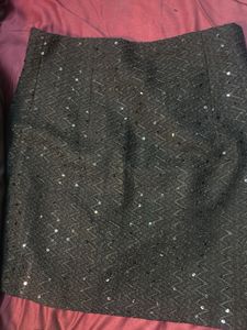Black Sequin Mini Skirt