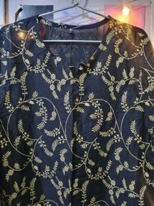 NEW BLACK GOLDEN KURTA SET