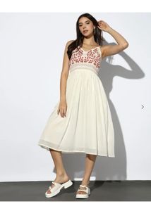 Embroidered Cream Sundress