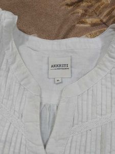 White Lace Trimmed Blouse