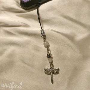 Dragonfly Phone Charm (White)