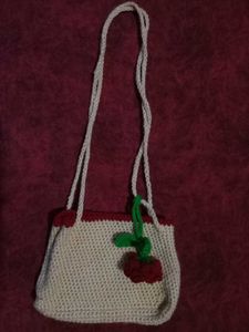 Handmade Crochet Bag with Rose Detail