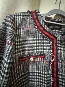 Classic Plaid Tweed Cropped Jacket