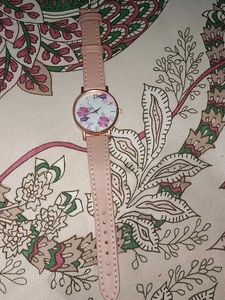 Pink Floral Watch with bracelets