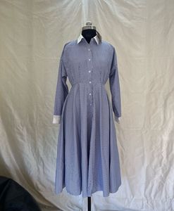 Blue Striped Shirt Dress