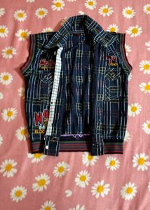 Sleeveless Plaid Shirt