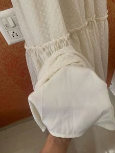 Cream Swiss Dot Maxi Dress