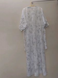 White Floral Print Maxi Dress