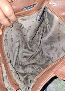 Stylish Brown Faux Leather Tote Bag