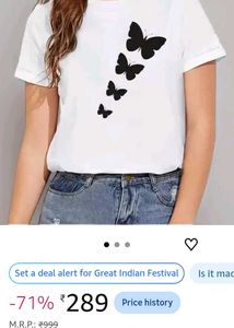 White Butterfly Graphic T-Shirt