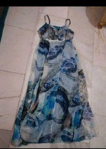 Blue Floral Print Gown 💕