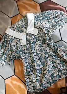 Chic Floral Print Puff Sleeve Top