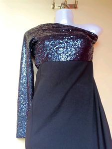 shein Sparkling One-Sleeve Party Dress