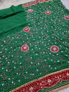 stone work Embroidered Saree