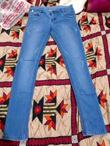 Slim Fit Stretchable Denim Jeans (Mid-Wash Blue)