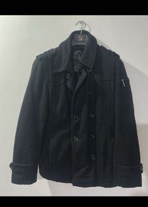 Stylish Black Peacoat Jacket