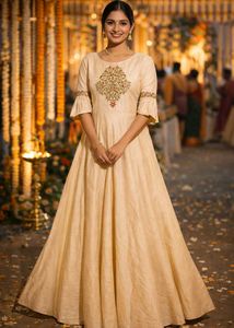 🆕️ Classy Ethnic Full Flared Embroidered Gown