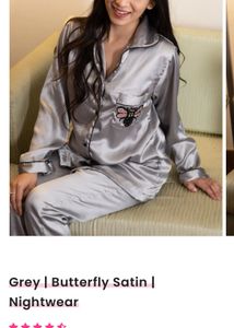 Satin Pajama Set - Blue