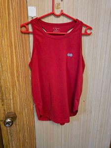 Clovia Dry Fit Red Tank Top