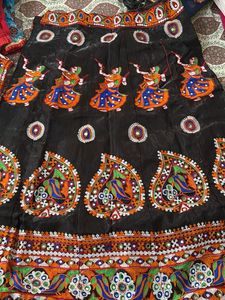 Embroidered Gujarati Folk Skirt black with blouse