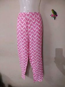 Pink Chevron Print Palazzos