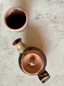 Artist Made Piggy Pot &amp; Cup