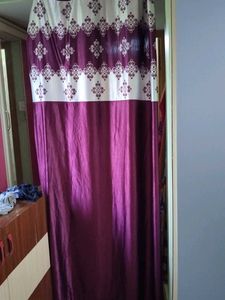 Purple Design Door Curtain 7 Feet