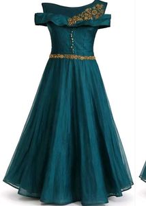 Elegant Teal Off-Shoulder Gown and also come it's