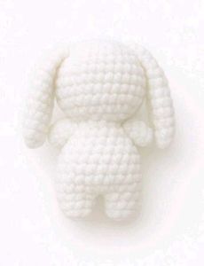 Handmade Crocheted Bunny with Red Heart