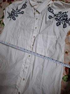 White Embroidered Tunic Top