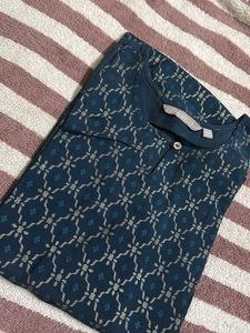 Stylish Teal Printed Kurta