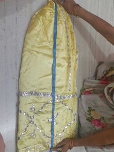 Yellow Satan silk lehnga with gota workWork