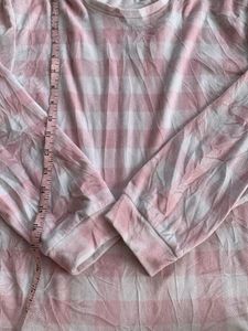 Pink &amp; White Checkered Long Sleeve Top