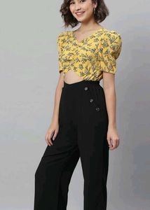 Yellow Floral Print Jumpsuit ❣️❣️