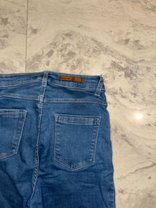 High Waisted Blue Denim Jeans