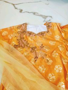 Orange Embroidered Lehenga Choli Set