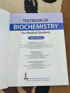 Textbook of Biochemistry for Medical Students