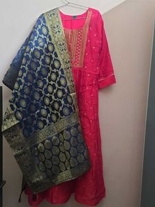Vibrant Pink Embroidered Anarkali Dress
