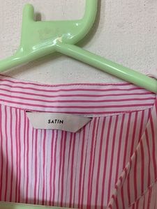 Pink Striped Ruffle Sleeve Top